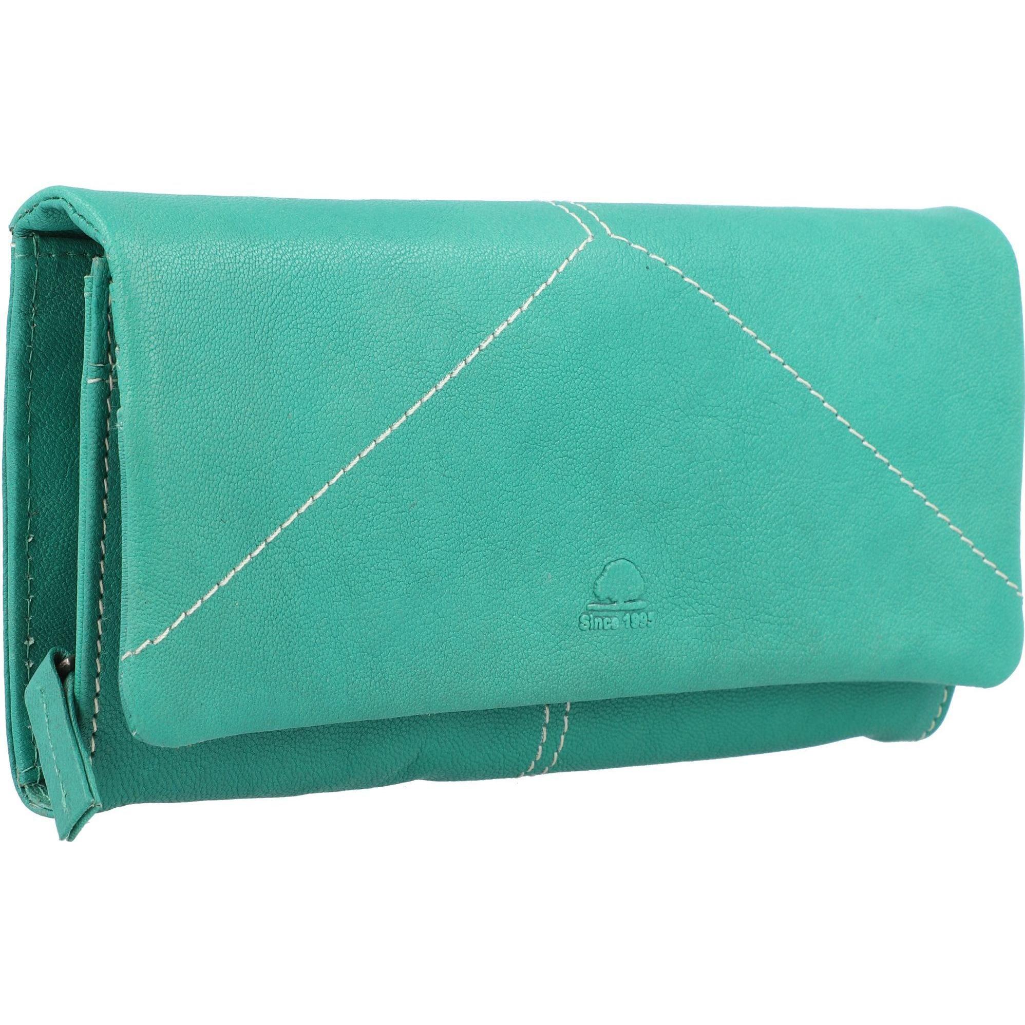 Thumbnail - Greenburry, Damen, Portemonnaie, Tumble Nappa Geldbörse Leder 19 cm, Grün