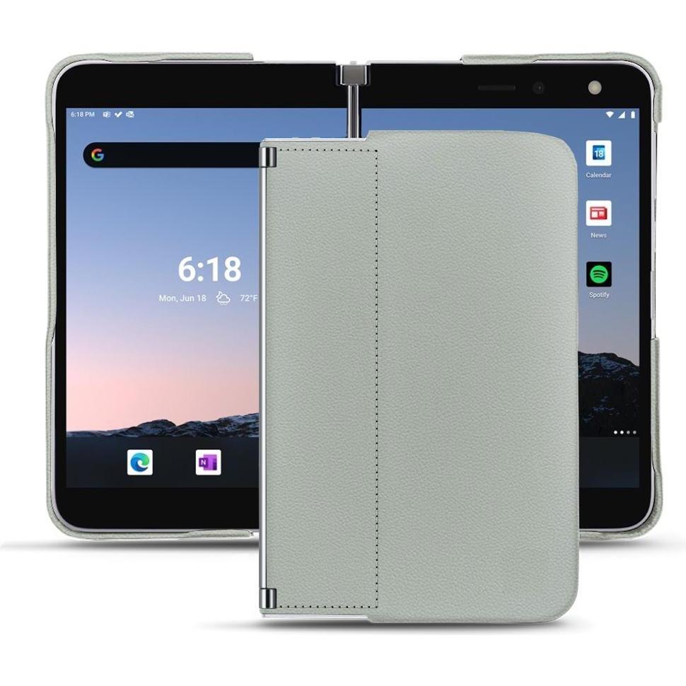 Noreve Lederschutzhülle (Microsoft Surface Duo 2), Smartphone Hülle, Grau