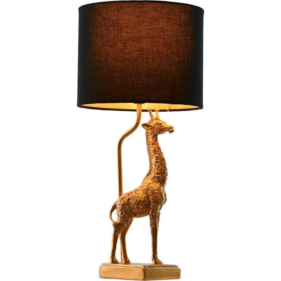 Esprit, Lampada da tavolo, Desk lamp Home Black Golden 20 x 20 x 53 cm