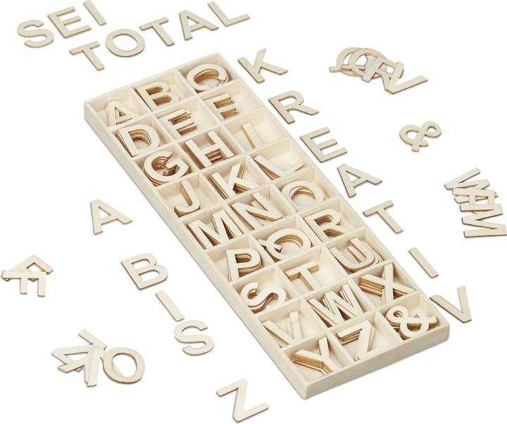 Relaxdays Set lettere-in-legno