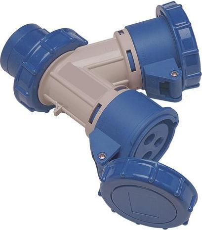 Immagine prodotto RS PRO Connettore di alimentazione industriale Adattatore spina, presa blu 2P + E, 230 V / 16A