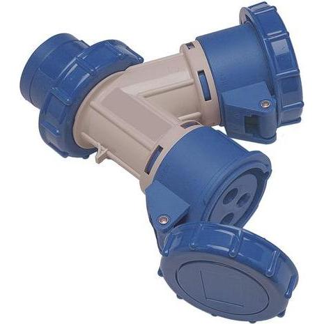 RS PRO, Fusibile, Connettore di alimentazione industriale Adattatore spina, presa blu 2P + E, 230 V / 16A (16 A)