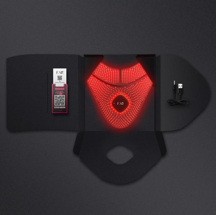 Immagine prodotto FAQ 211 Maschera indossabile in silicone anti-invecchiamento NIR + 7 LED Light Therapy per il collo e