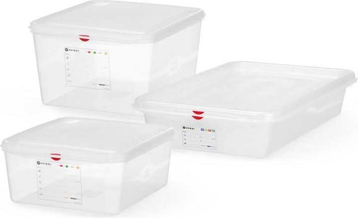 Produktbild Hendi Behälter GN 2/3 Polypropylen,, GN 2/3, 13,5L, Transparent, 354x325x(H)150mm (GN 2/3, 13.50 l)