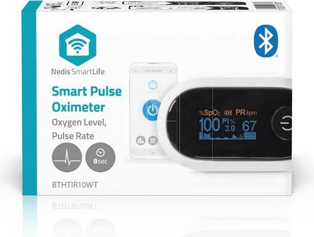 Actual product image Nedis SmartLife Pulse Oximeter | Bluetooth | OLED Display | Audible Alarm / Anti-Motion Interference