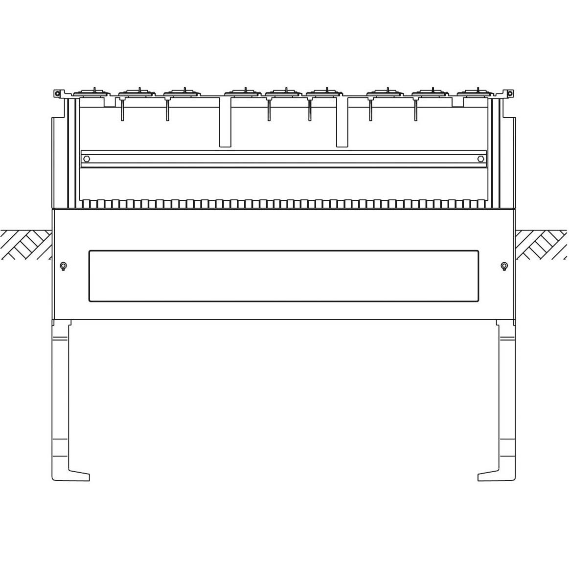 ABN Festplatzsockel SX010 4feldrig 900mm, Serverschrank Zubehör, Grau
