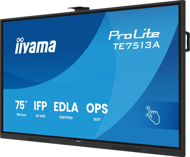 Immagine prodotto iiyama 189.3cm(75") TE7513A-B1AG 16:9 Touch 2xHDMI+USB-C (Speditionsversand) (3840 x 2160 pixel, 75")
