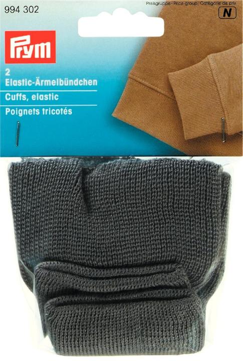 Image du produit Prym Poignets élastiques, gris 9 cm, carte 2 pcs.