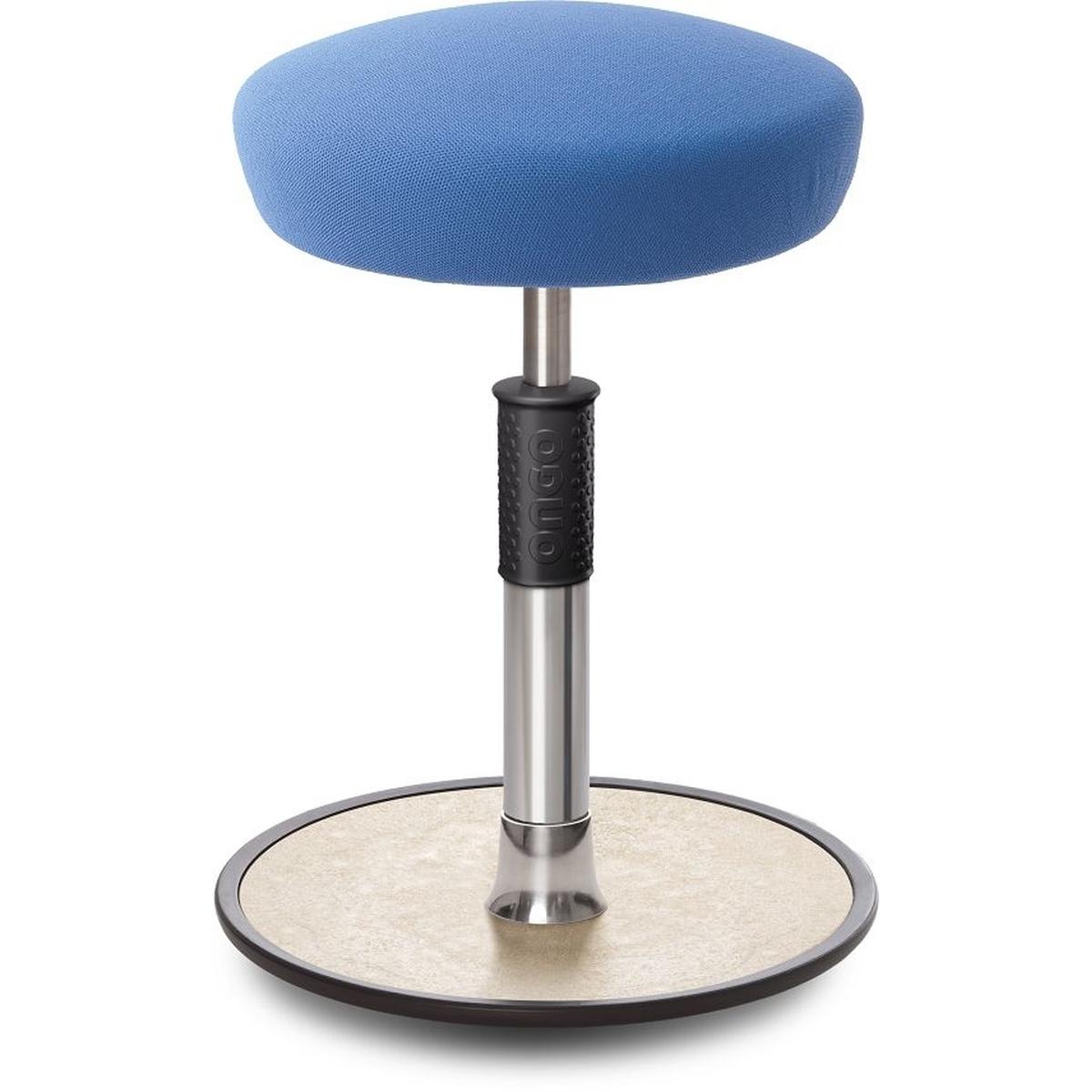 Ongo, Bürostuhl, Sitz- Stehhocker Free Regular Hutsitz Gestrick Hellblau chrom /cremeweiss