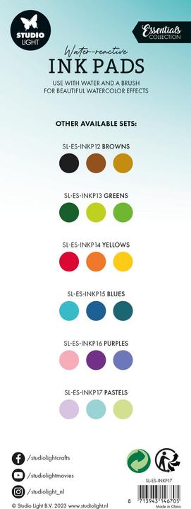 Produktbild art by marlene Water-reactive Ink Pads Pastels 3 Stück Essentials Collections