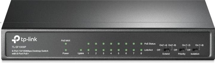 Actual product image TP-Link 9-Port 10/100Mbit/s-Desktop-Switch mit 8 PoE+-Ports (9 ports)