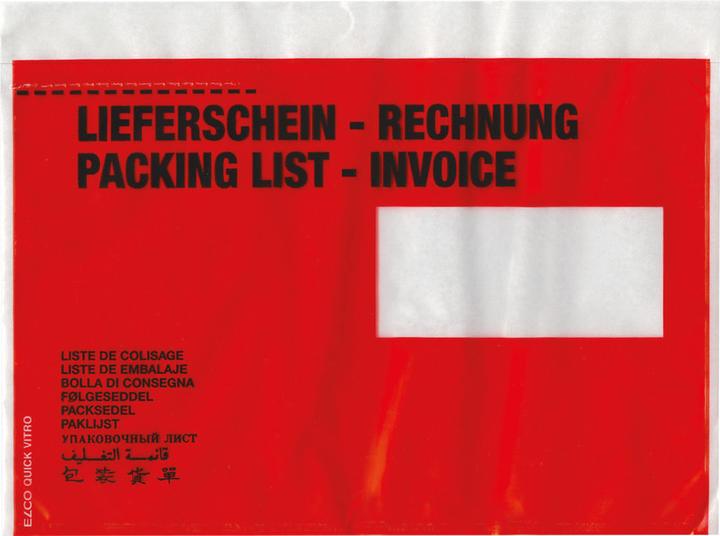Produktbild Elco Quick Vitro Dokumententaschen Lieferschein/Rechnung (C5, 250 Stück)