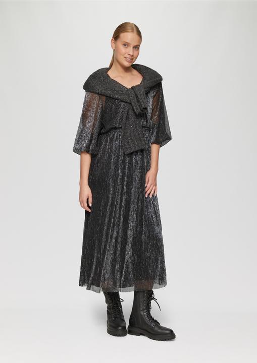 Produktbild S.Oliver Kleid Langes Meshkleid mit Glitzergarn und Smok-Detail (40)