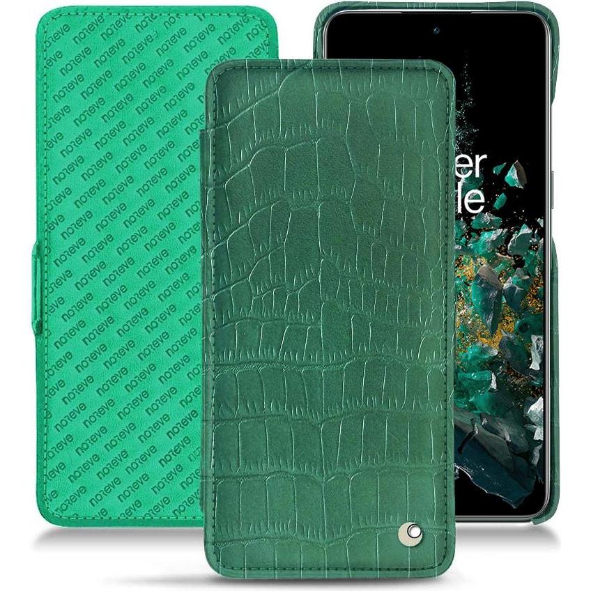 Noreve Lederschutzhülle horizontal (OnePlus 10T), Smartphone Hülle, Grün