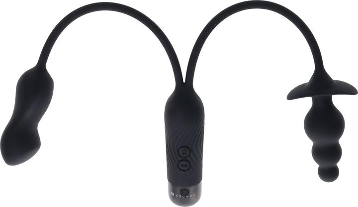 Actual product image Gender X Double My Pleasure Vibrator Black 37.5 cm