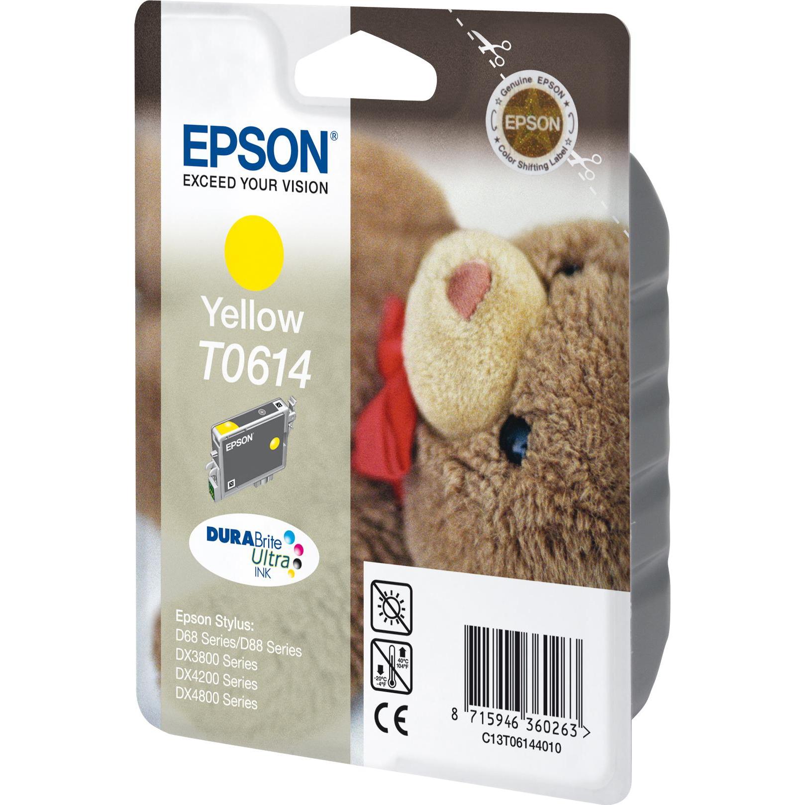 Thumbnail - Epson, Druckerpatrone, T0614 - 8 ml - Gelb - Original - Blister mit RF- / aktustischem Alarmsignal (Y)