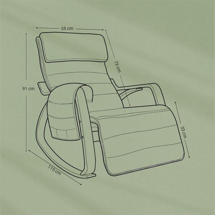 Actual product image Songmics Schaukelstuhl Verstellbar Belastbar Wohnzimmer Beige