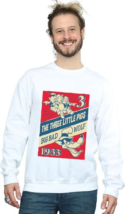 Immagine prodotto Disney Three Little Pigs And The Big Bad Wolf Felpa Uomo (4XL)