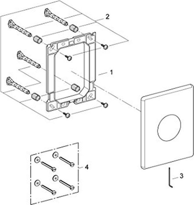 Produktbild Grohe Skate Betätigungsplatte, senkrechte Montage, supersteel