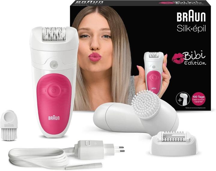 Actual product image Braun Silkepil BibiEdition Epilator with facial cleansing brush whitepink