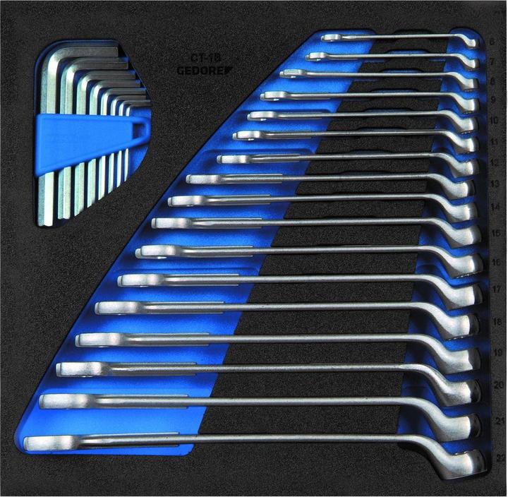 Productafbeelding Gedore CT21 combinatiesleutelset in CheckTool module (63 mm, 49 mm, 56 mm, 45 mm, 74 mm, 57 mm, 82 mm, 55 mm, 67 mm, 70 mm, 58 mm, 42 mm, 62 mm, 68 mm, 76 mm, 47 mm, 66 mm, 78 mm, 88 mm, 52 mm, 77 mm, 43 mm, 54 mm, 60 mm, 85 mm, 46 mm, 80 mm, 71 mm, 50 mm, 44 mm, 65 mm, 48 mm, 75 mm)
