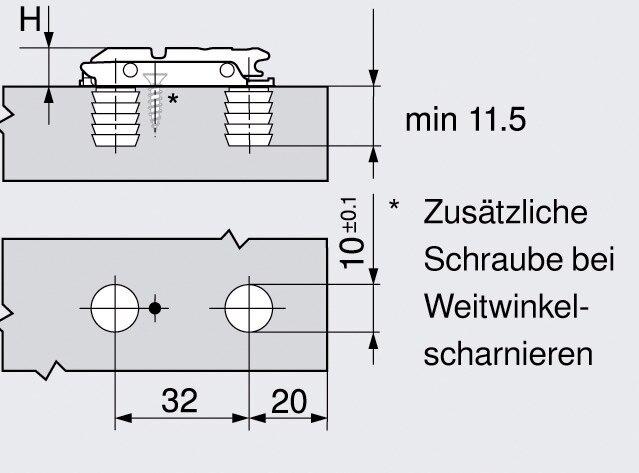 Produktbild Blum Linearmontageplatten CLIP Eckmontage