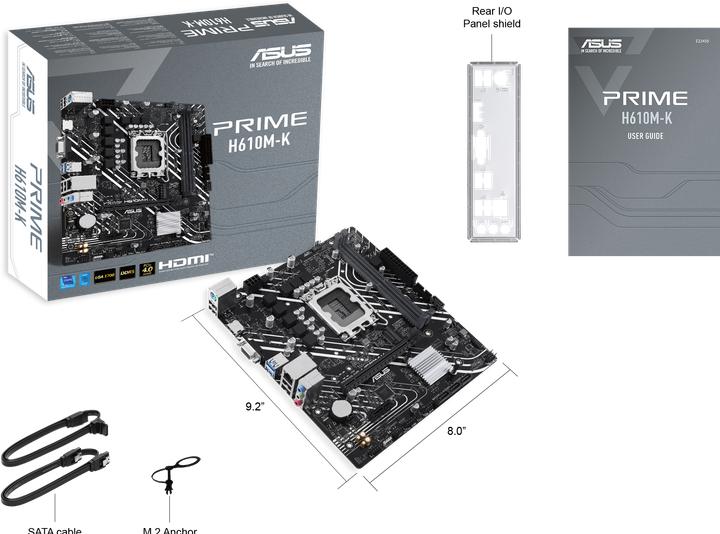Actual product image ASUS MB PRIME -K Intel,1700,DDR5,mATX (LGA 1700, Intel H610, mATX)
