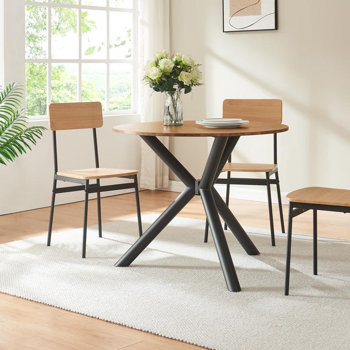 Actual product image En.Casa Tischgestell Viserinna Stahl 94,5x94,5x73 cm Schwarz