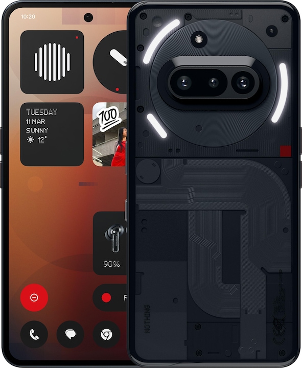 Nothing Phone (3a) (128 GB, Black, 6.77", Dual SIM, 50 Mpx, 5G)