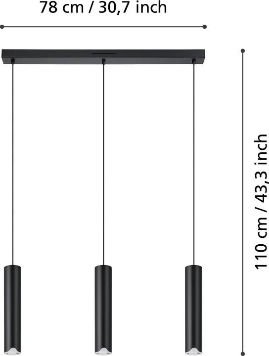 Produktbild EGLO Balamorta-Z Long Table Pendant - Black L78 - RGB + TW - Zigbee, Bluetooth (1500 lm)