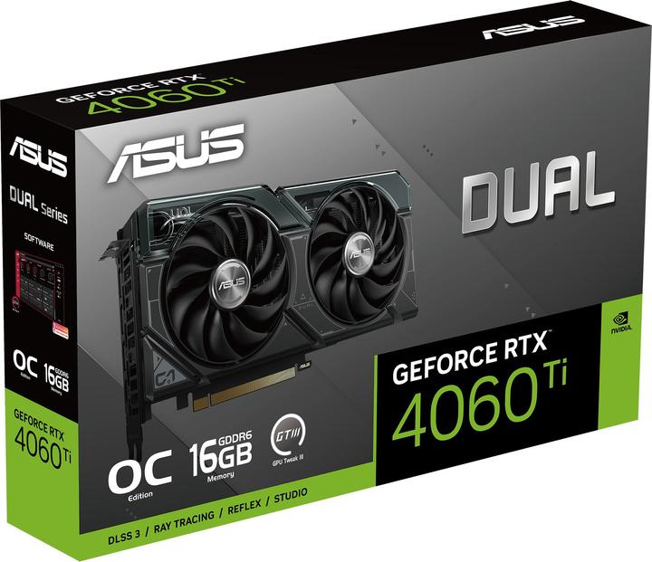 Actual product image ASUS Dual GeForce RTX 4060 Ti OC 16G graphics card - 16GB GDDR6, 1x HDMI, 3x DP (16 GB)