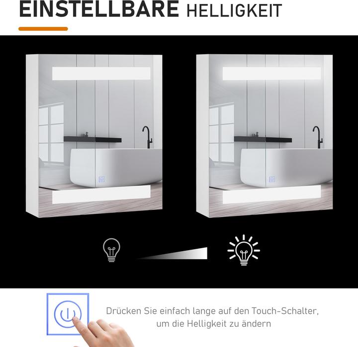 Actual product image Homcom LED mirror cabinet (60 x 50 x 15 cm)
