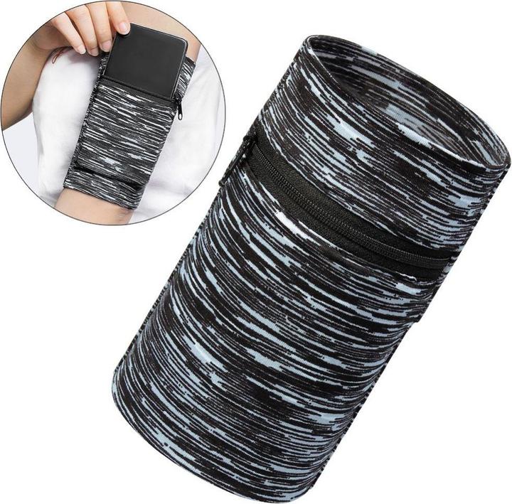 Actual product image Hurtel Fabric armband bracelet for running fitness stripes white / black