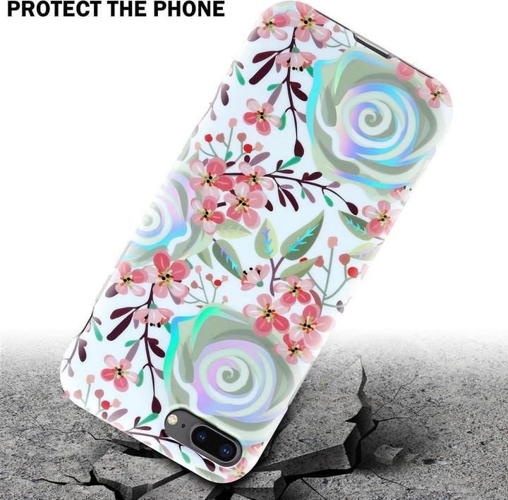 Image du produit Cadorabo Couverture IMD TPU Fleurs & Feuilles colorées (Apple iPhone 7 Plus, Apple iPhone 7s Plus)