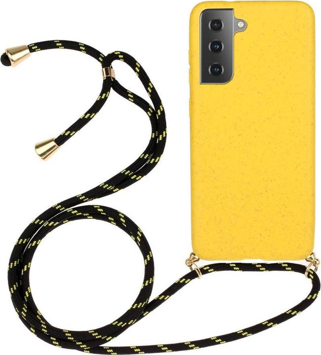 Cover-Discount Galaxy S21+ - Custodia con cordino giallo