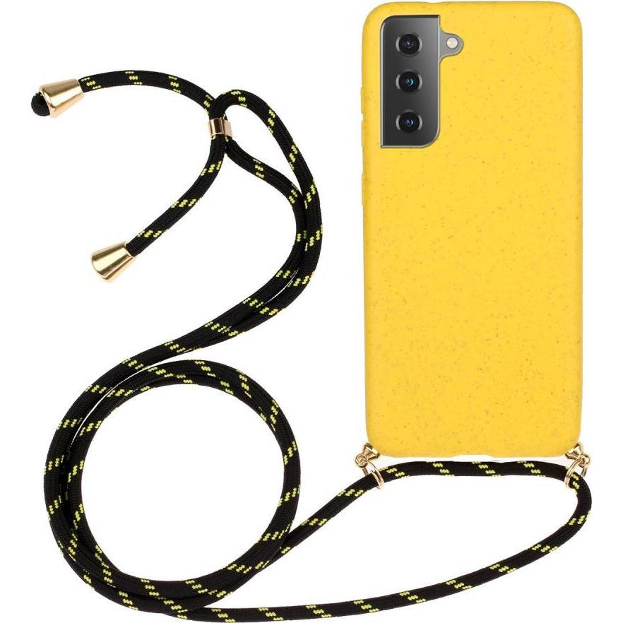 Cover-Discount Galaxy S21+ - Hülle mit Umhängeband gelb, Handykette, Gelb, Schwarz