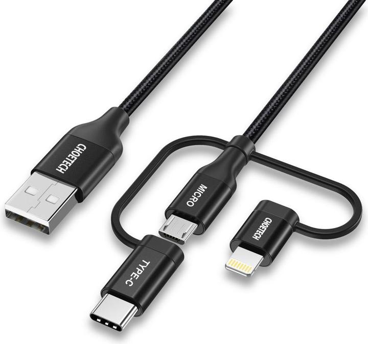 Produktbild Choetech 3in1 MFI cable USB - USB Type C (1.20 m, USB 2.0)