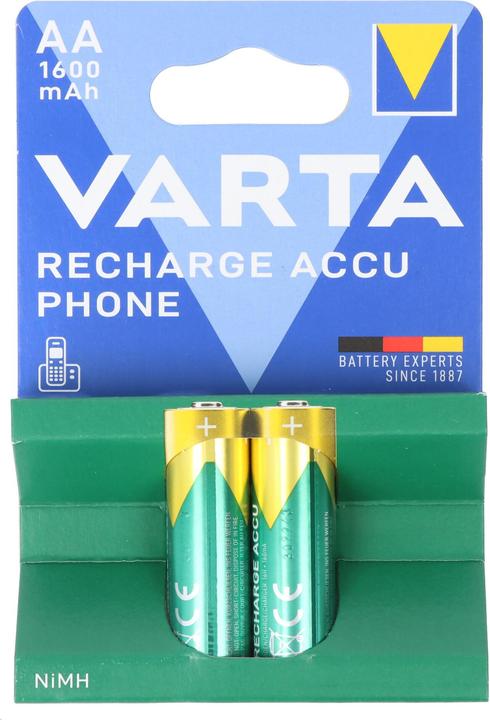Actual product image Varta Recharge Accu Phone (2 pcs., AA, 1600 mAh)