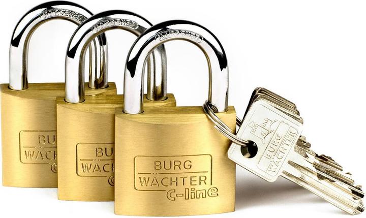 Produktbild Burg Wächter Vorhangschloss-Set TRIO 222 40 GL SB