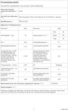 Produktbild Bosch Hausgeräte Serie 4 SMV4HTX14E