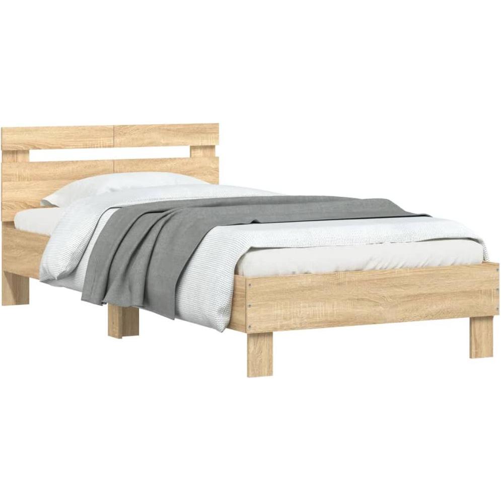 VidaXL, Bett, Bettgestell mit Kopfteil (100 x 200 cm)