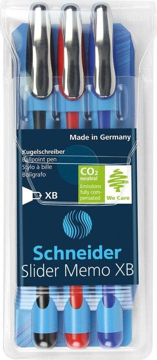Produktbild Edding Schneider Kugelschreiber Slider Memo 3erSet (Mehrfarbig, 3x)