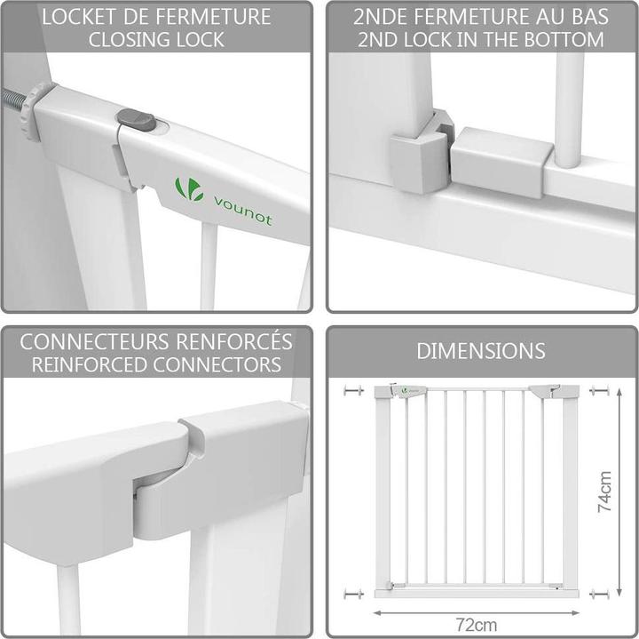 Produktbild Vounot Treppenschutzgitter (75 - 108 cm)