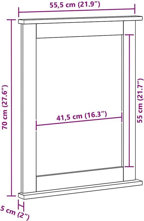 Image du produit vidaXL Badezimmer Spiegel (55.50 x 70 cm)