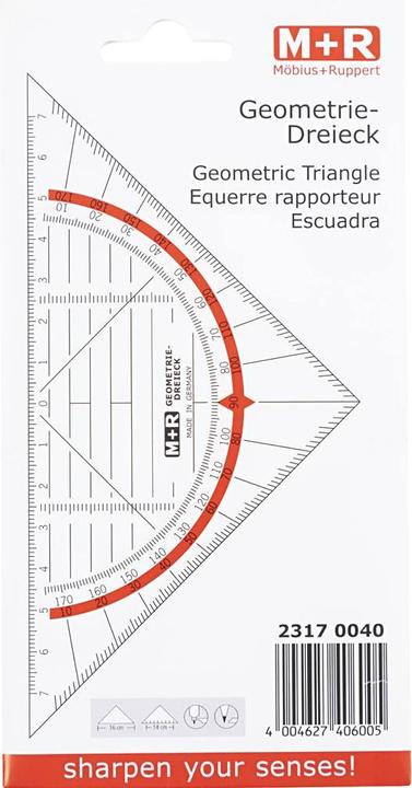 Actual product image M+r 723170040 Protractor Polystyrene semicircle (17 cm, Plastic)