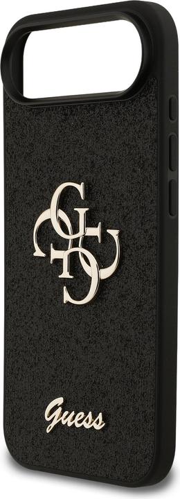 Actual product image Guess Back panel cover Apple iPhone 17 Air PU Fixed Glitter 4G Metal Logo Case Black (Apple iPhone Air)