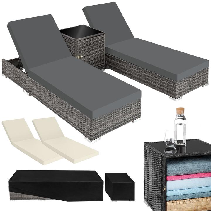 Immagine prodotto tectake 2x sedie a sdraio (184 cm)