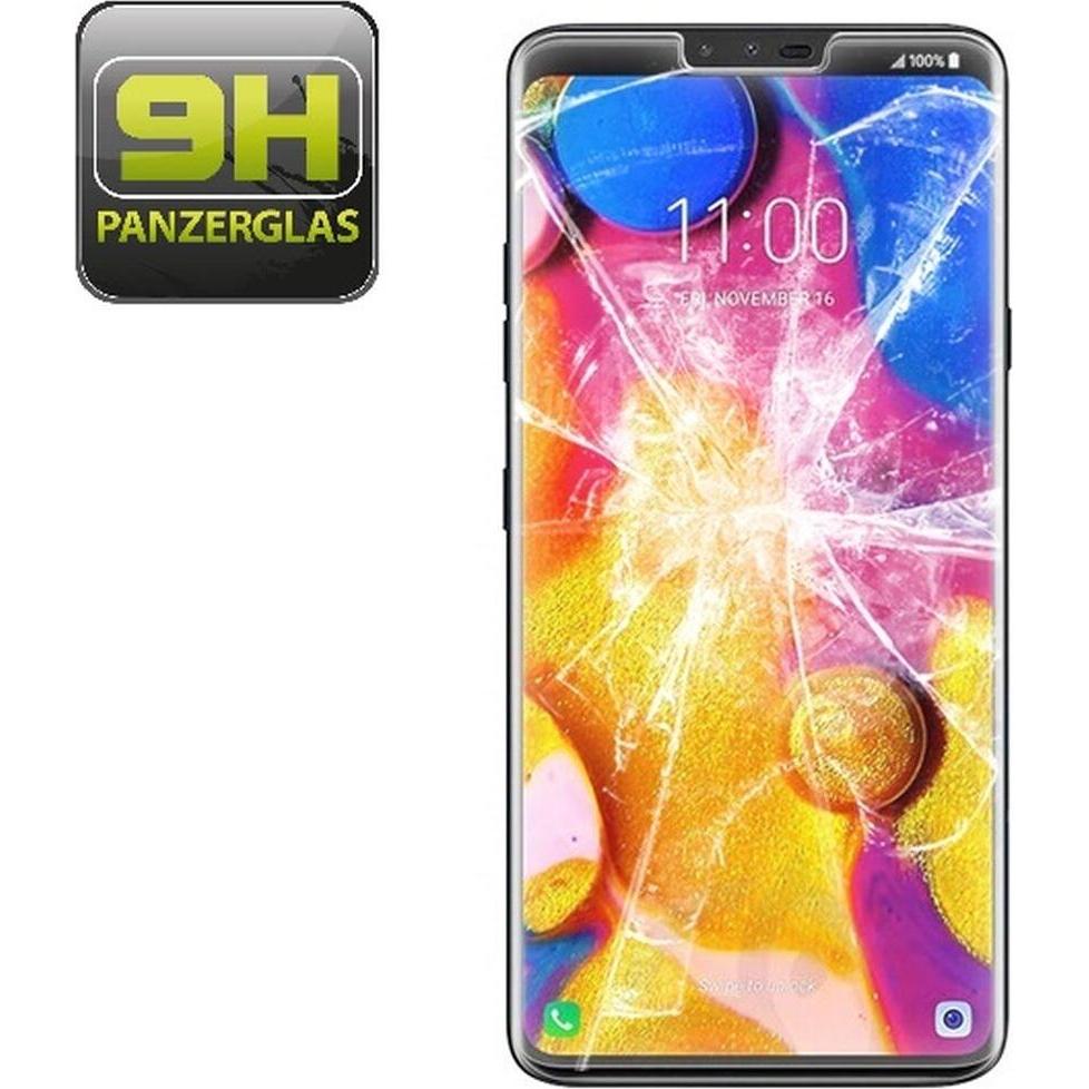 Protectorking 1x echtes Tempered 9H Panzerhartglas 3D KLAR (1 Stück, LG V40 ThinQ), Smartphone Schutzfolie, Transparent