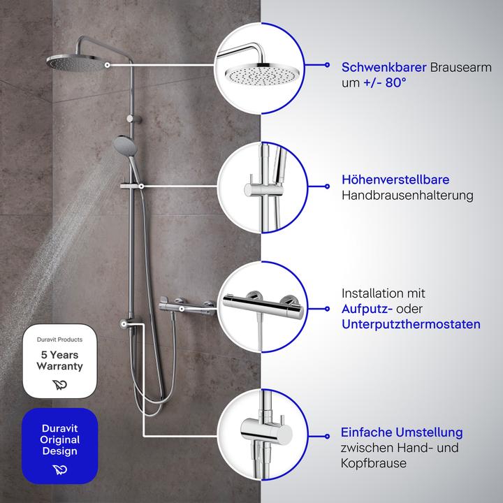 Image du produit Duravit Shower Systems système de douche Reno Minusflow, chrome, UV4322002010, UV4322002010