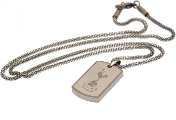 Tottenham Hotspur FC Wappen Erkennungsmarke und Kette Edelstahl (100% synthetisches Material)